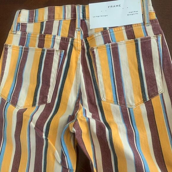 Frame l high rise straight  leg pant stripe size 25 NWT - Picture 6 of 9